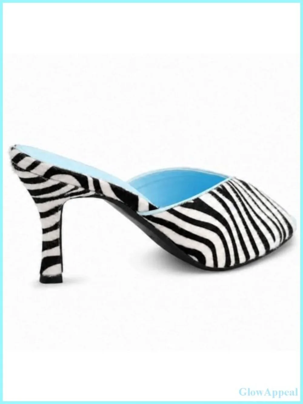 Zebra Print Suede Women's High Heeled Sandals Open Peep Toe Mules Stiletto